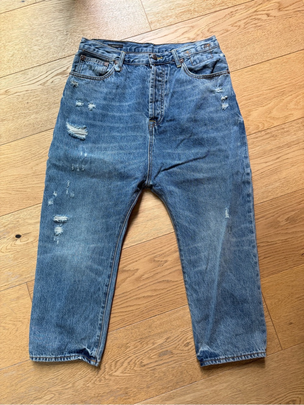 R13 Tailored Drop Denim Jean in Bain wash - 27 - Picture 7 of 17
